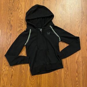 PINK Victoria's Secret Black Zip Front Jacket S